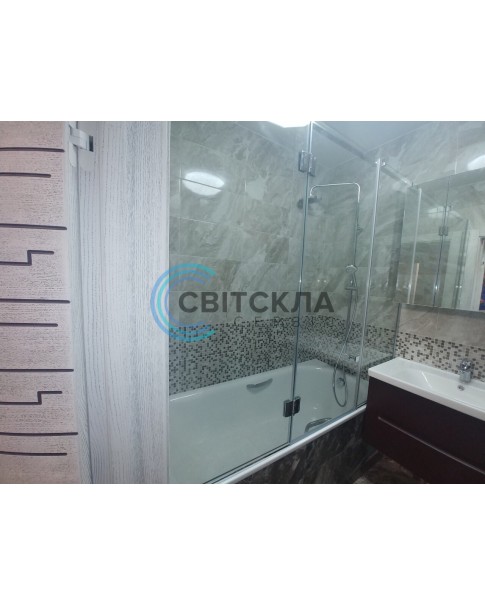 Стеклянная шторка распашная
