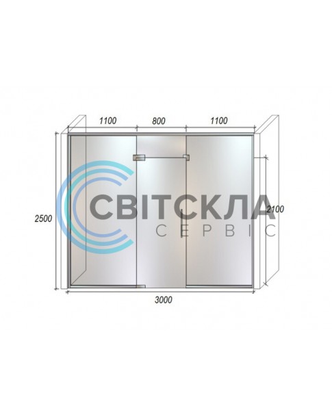 Стеклянная перегородка Модель 1