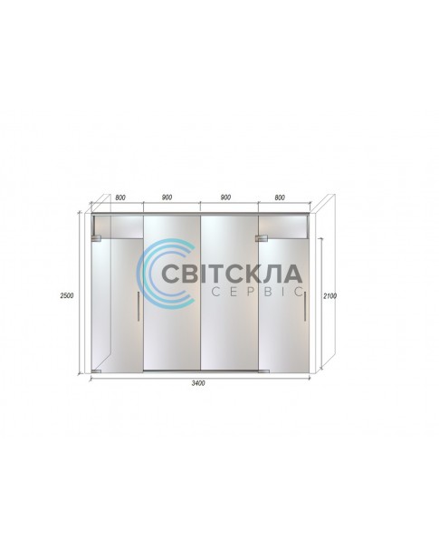 Стеклянная перегородка Модель 12