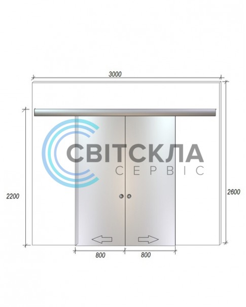 Стеклянная перегородка Модель 3
