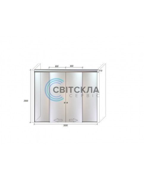 Стеклянная перегородка Модель 5