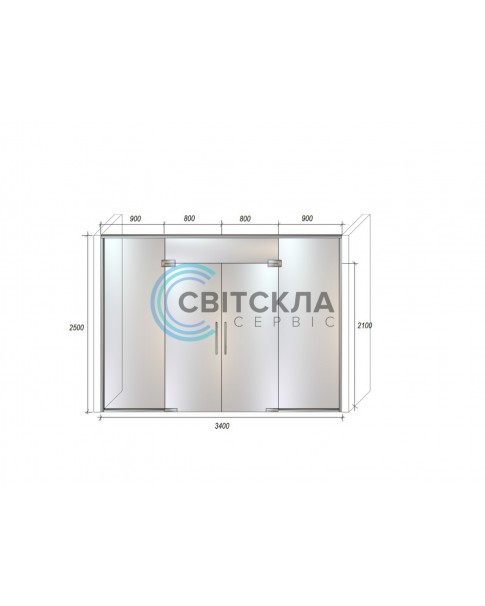 Стеклянная перегородка Модель 6
