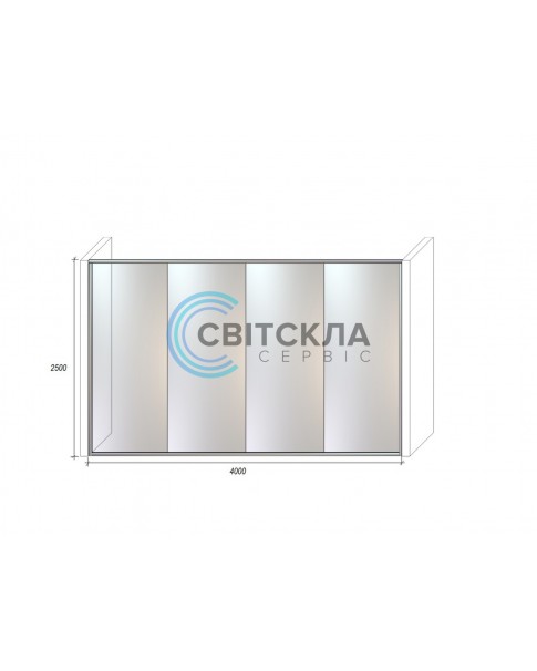 Стеклянная перегородка Модель 9